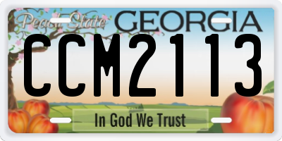 GA license plate CCM2113