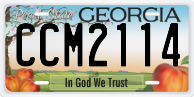 GA license plate CCM2114