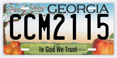 GA license plate CCM2115