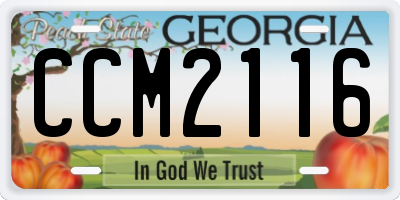 GA license plate CCM2116