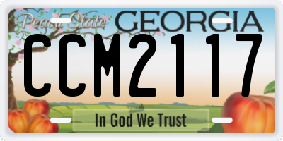 GA license plate CCM2117