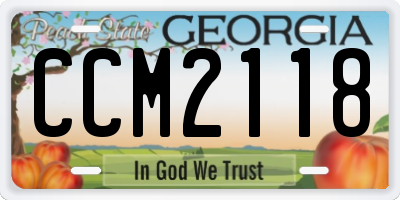 GA license plate CCM2118