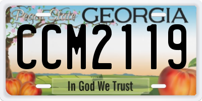 GA license plate CCM2119