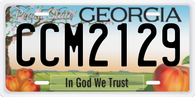 GA license plate CCM2129