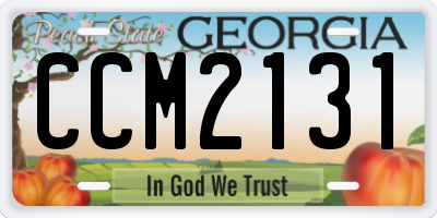 GA license plate CCM2131