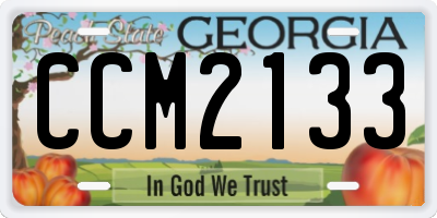 GA license plate CCM2133