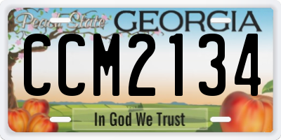 GA license plate CCM2134