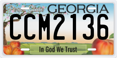 GA license plate CCM2136