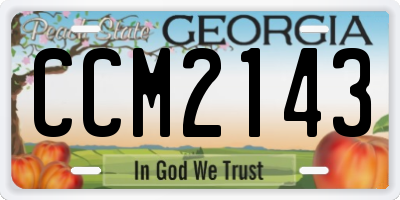 GA license plate CCM2143