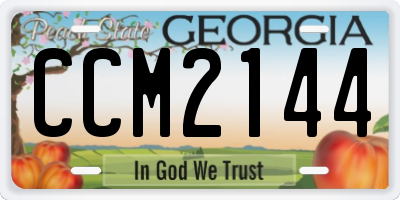 GA license plate CCM2144
