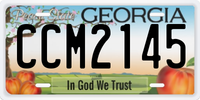 GA license plate CCM2145