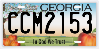 GA license plate CCM2153