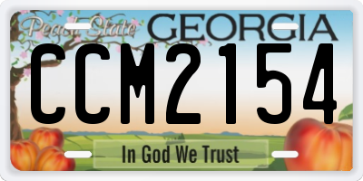 GA license plate CCM2154