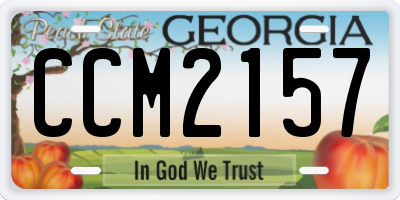 GA license plate CCM2157