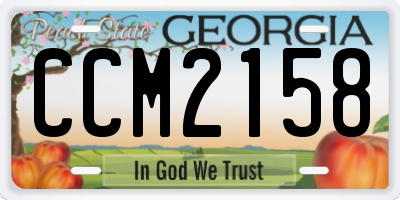 GA license plate CCM2158