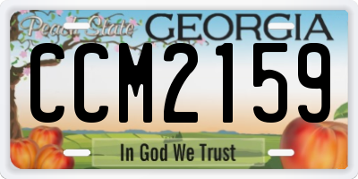 GA license plate CCM2159