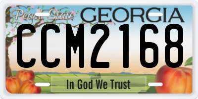 GA license plate CCM2168