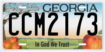 GA license plate CCM2173