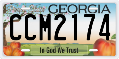 GA license plate CCM2174