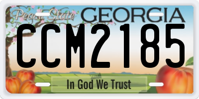 GA license plate CCM2185