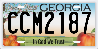 GA license plate CCM2187