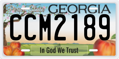 GA license plate CCM2189