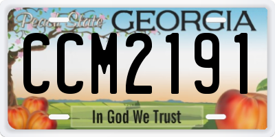GA license plate CCM2191