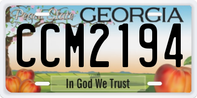 GA license plate CCM2194