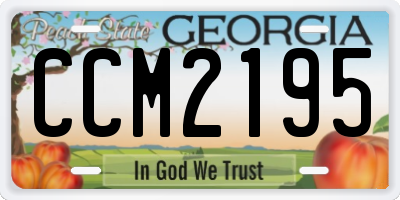 GA license plate CCM2195