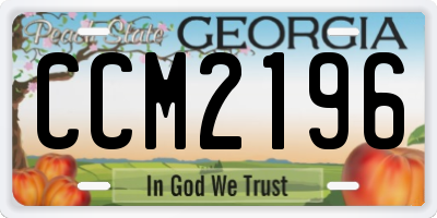 GA license plate CCM2196