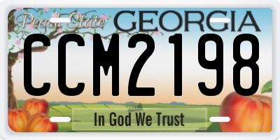 GA license plate CCM2198