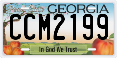 GA license plate CCM2199