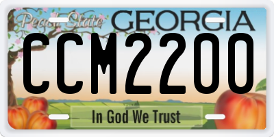GA license plate CCM2200
