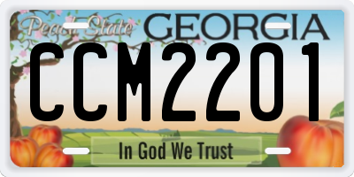 GA license plate CCM2201