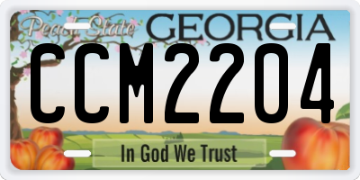 GA license plate CCM2204