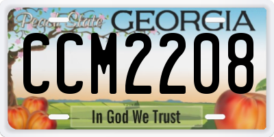 GA license plate CCM2208