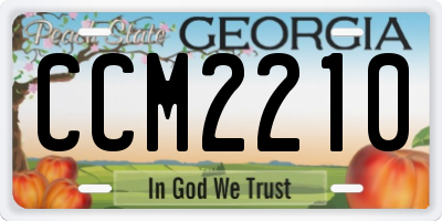 GA license plate CCM2210