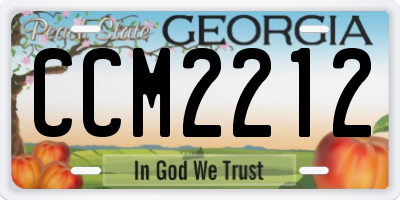 GA license plate CCM2212