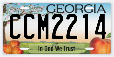 GA license plate CCM2214