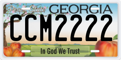 GA license plate CCM2222
