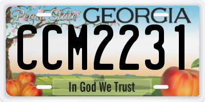 GA license plate CCM2231