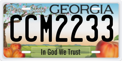 GA license plate CCM2233