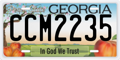 GA license plate CCM2235