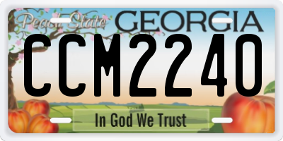 GA license plate CCM2240