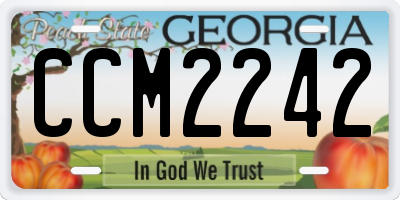 GA license plate CCM2242