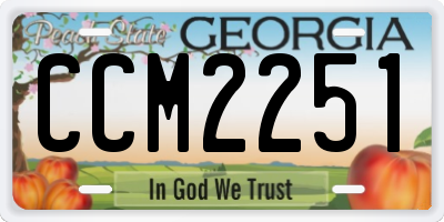 GA license plate CCM2251
