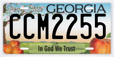 GA license plate CCM2255