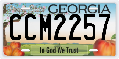 GA license plate CCM2257