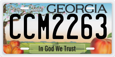 GA license plate CCM2263