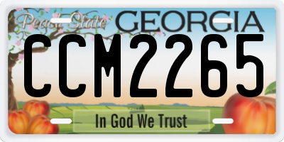 GA license plate CCM2265